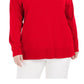 Karen Scott Women's Cotton Mock-Neck Sweater Bright Red Size XX Large