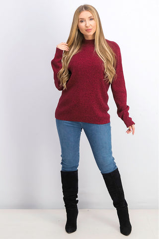 Karen Scott Women's Ribbed-Knit Cotton Turtleneck Bright Red Size Petite Medium