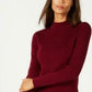 Karen Scott Women's Cotton Ribbed Turtleneck Top Red Size X-Large