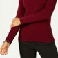 Karen Scott Women's Cotton Ribbed Turtleneck Top Red Size X-Large