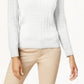 Karen Scott Women's Solid Cable-Knit V-Neck Sweater White Size Extra Large
