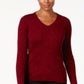 Karen Scott Women's V-Neck Sweater Red Size Large