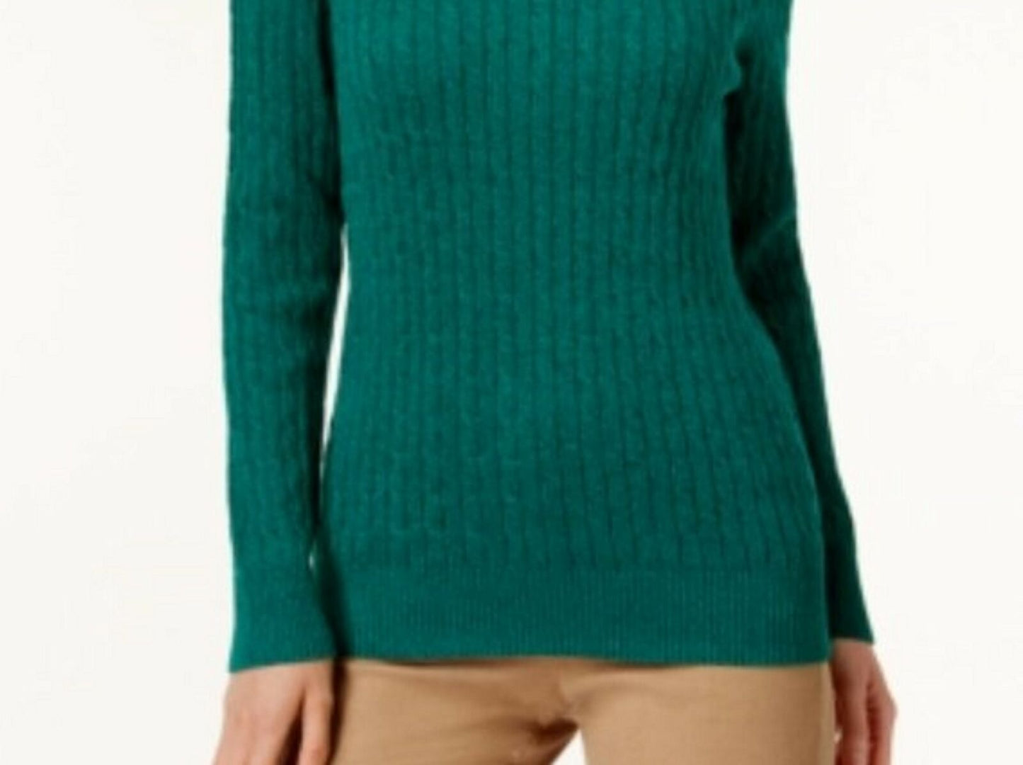 Karen Scott Women's Cotton Marled Knit Sweater Green Size Small