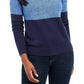 Karen Scott Women's Colorblocked Cotton Turtleneck Sweater Navy Size Large