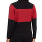 Karen Scott Women's Petite Colorblock Cotton Turtleneck Sweater Bright Red Size Large