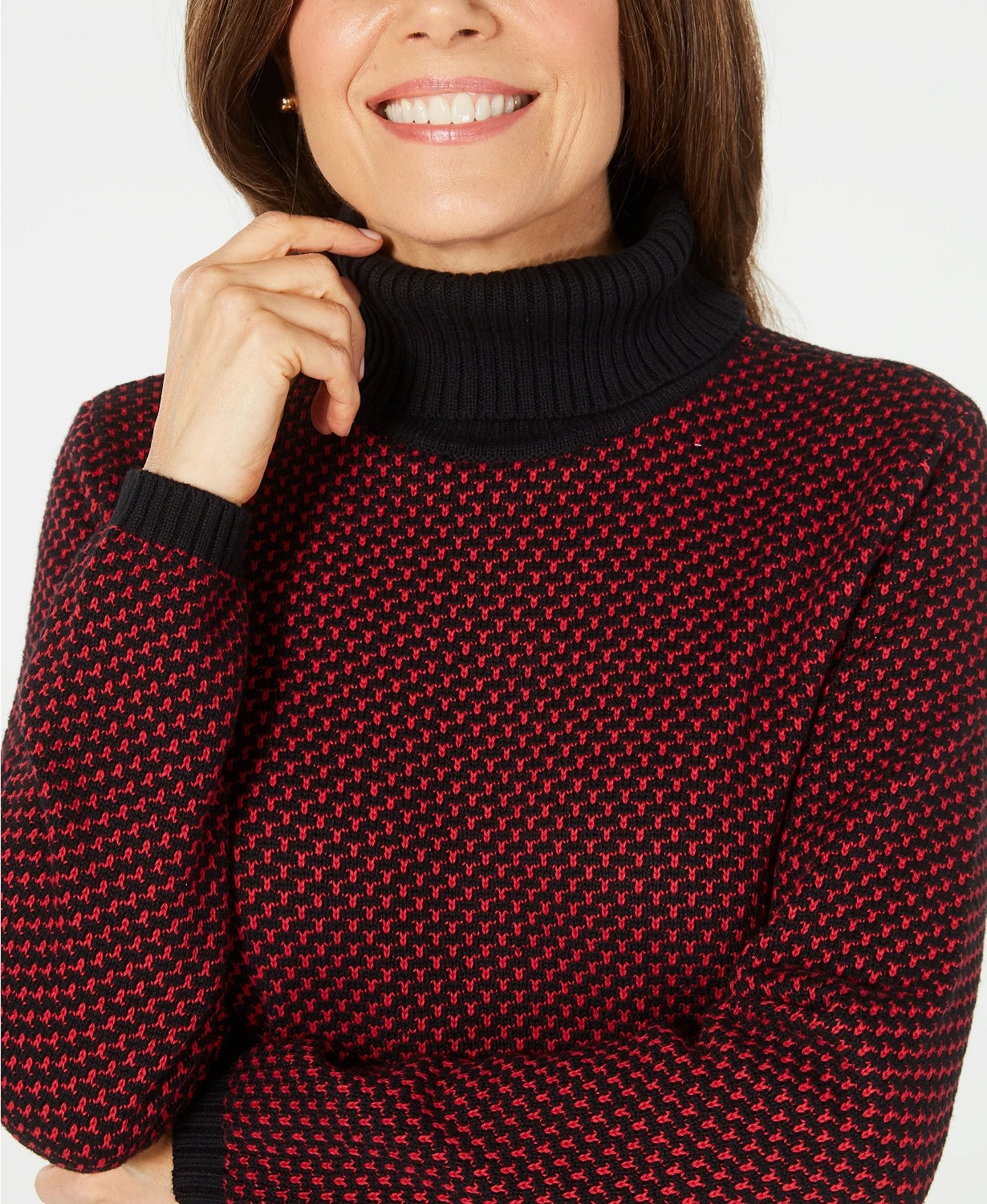 Karen Scott Women's Cotton Turtleneck Sweater Bright Red Size Extra Large