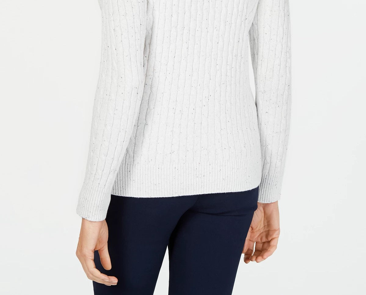 Karen Scott Women's Cable-Knit Sweater Natural Size Small