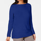 Karen Scott Women's Cotton Boat-Neck Sweater Bright Blue Size Small