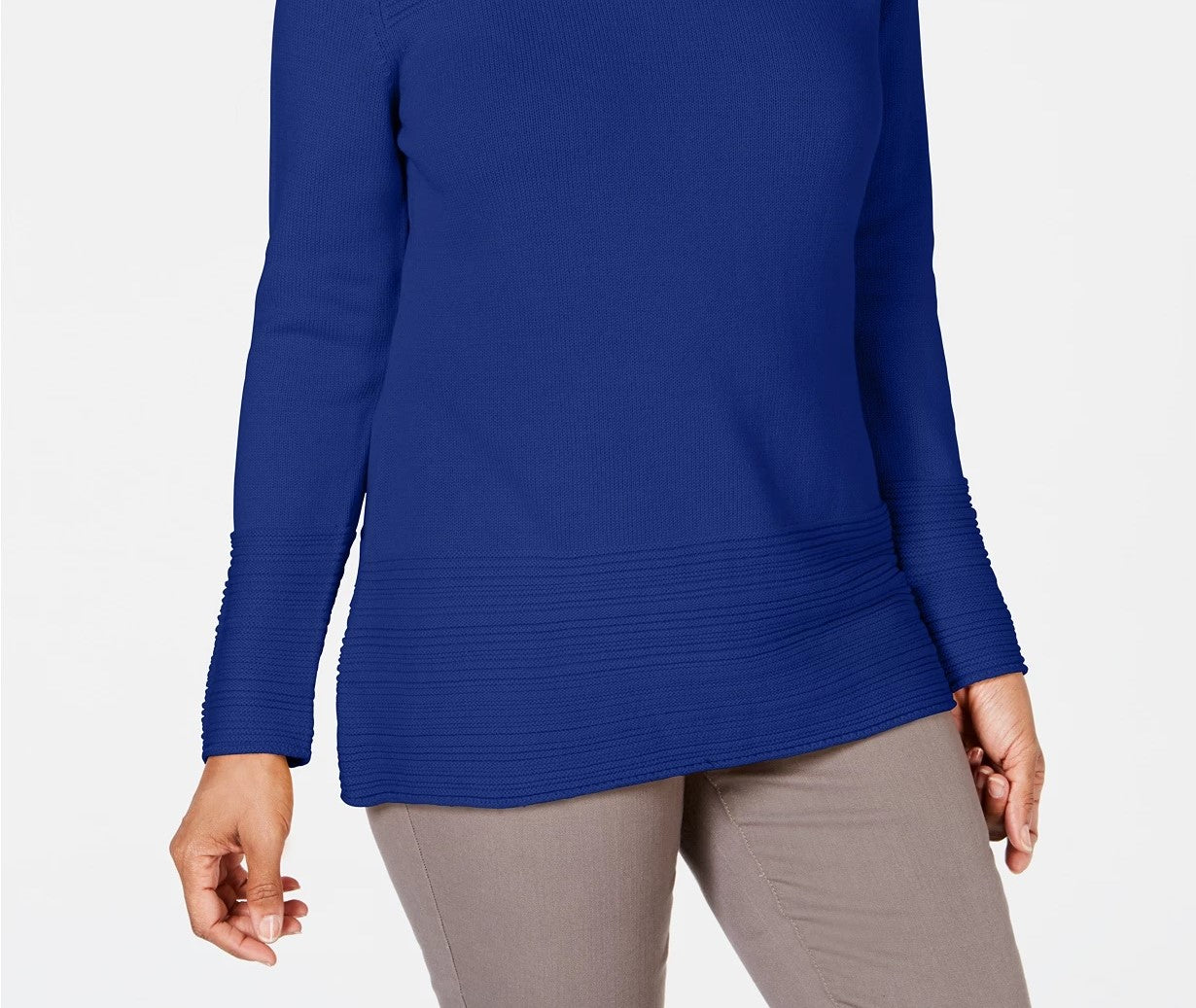 Karen Scott Women's Cotton Boat-Neck Sweater Bright Blue Size Small