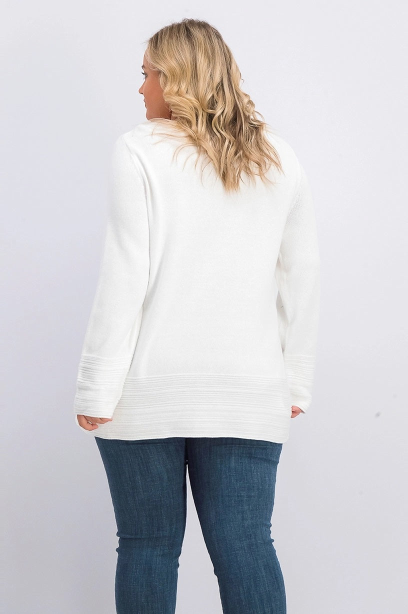 Karen Scott Women's Cotton Boat-Neck Sweater White Size Small