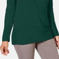 Karen Scott Women's Cotton Boat Neck Sweater Green Size Small