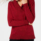 Karen Scott Women's Cotton Marled Shawl-Collar Sweater Bright Red Size Small