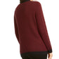 Karen Scott Women's Contrast-Trim Textured Cotton Sweater Bright Red Size Extra Small