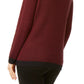 Karen Scott Women's Contrast-Trim Textured Cotton Sweater Bright Red Size Extra Small