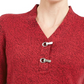Karen Scott Women's Hardware Trim Cotton Henley Sweater Red Size Petite Small