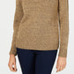 Karen Scott Women's Marled-Knit Quarter-Zip Sweater Brown Size XX Large