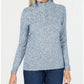 Karen Scott Women's Marled-Knit Quarter-Zip Sweater Blue Size XX Large