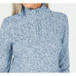 Karen Scott Women's Marled-Knit Quarter-Zip Sweater Blue Size XX Large
