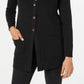 Karen Scott Women's Mixed-Stitch Button-Front Cardigan Black Size Extra Large