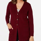 Karen Scott Women's Mixed Stitch Button Front Cardigan Red Size Small