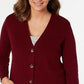 Karen Scott Women's Mixed Stitch Button Front Cardigan Red Size Small