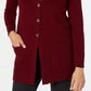 Karen Scott Women's Mixed Stitch Button Front Cardigan Red Size Small