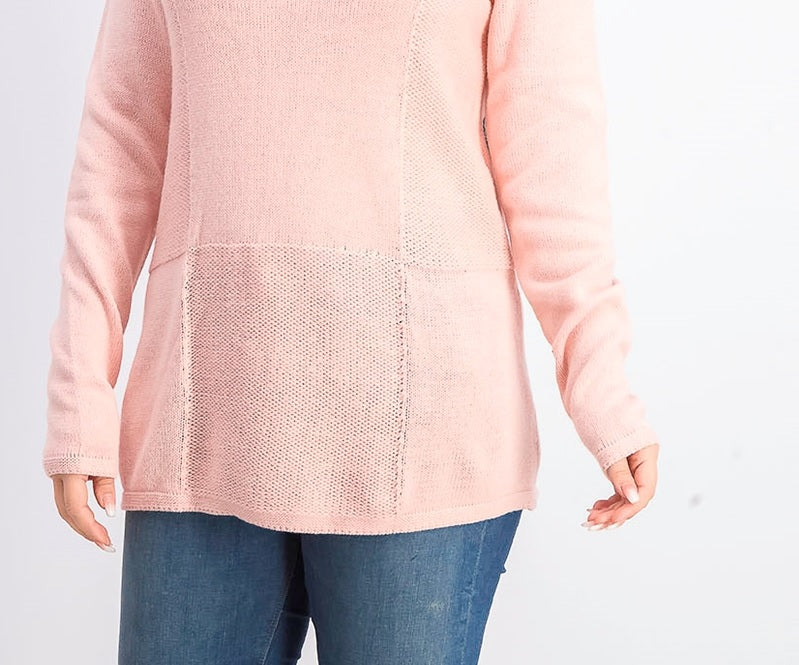 Karen Scott Women's Patchwork-Stitch Pullover Sweater Purple Bliss Size Large