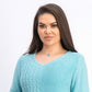 Karen Scott Women's Cotton Mixed-Stitch Sweater Blue Size Small