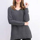Karen Scott Women's Cotton Mixed-Stitch Sweater Charcoal Size Medium