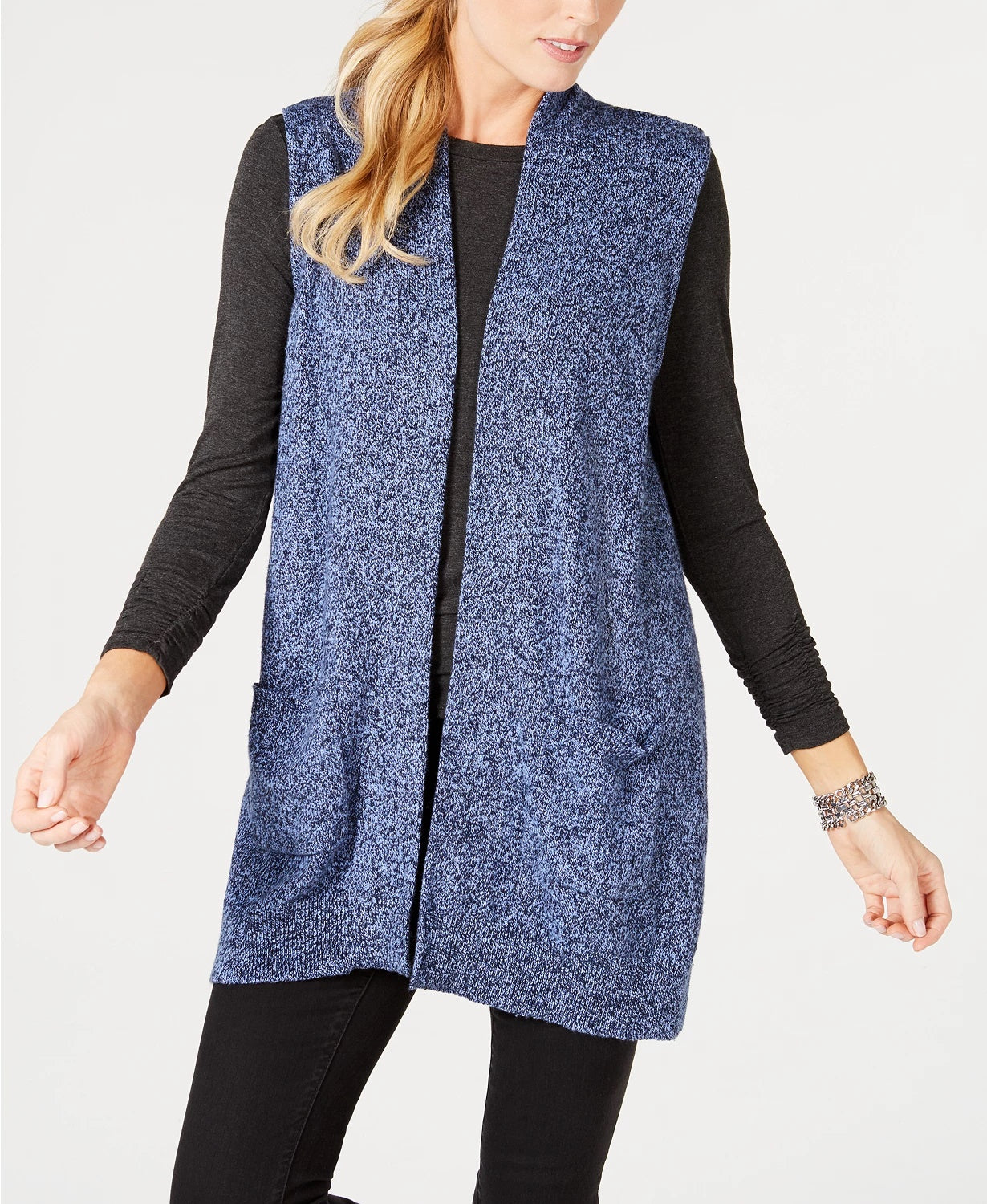 Karen Scott Women's Sweater Vest Blue Size Medium