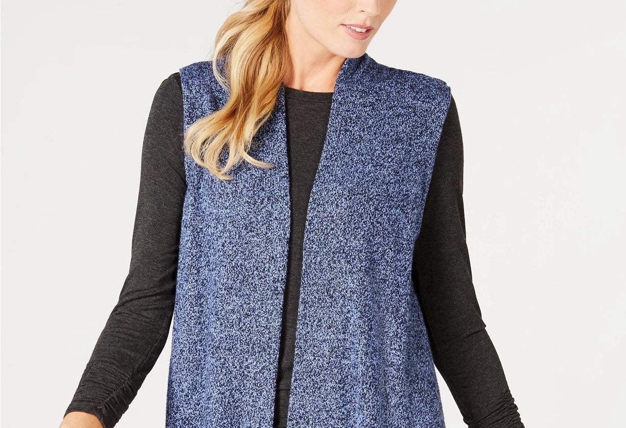 Karen Scott Women's Sweater Vest Blue Size Extra Small