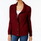 Karen Scott Women's Button Front Shawl Collar Cardigan Red Size Medium