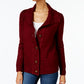 Karen Scott Women's Button-Front Shawl-Collar Cardigan Red Size Small