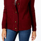 Karen Scott Women's Button-Front Shawl-Collar Cardigan Red Size Small