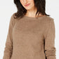 Karen Scott Women's Solid Curved-Hem Tunic Brown Size Large