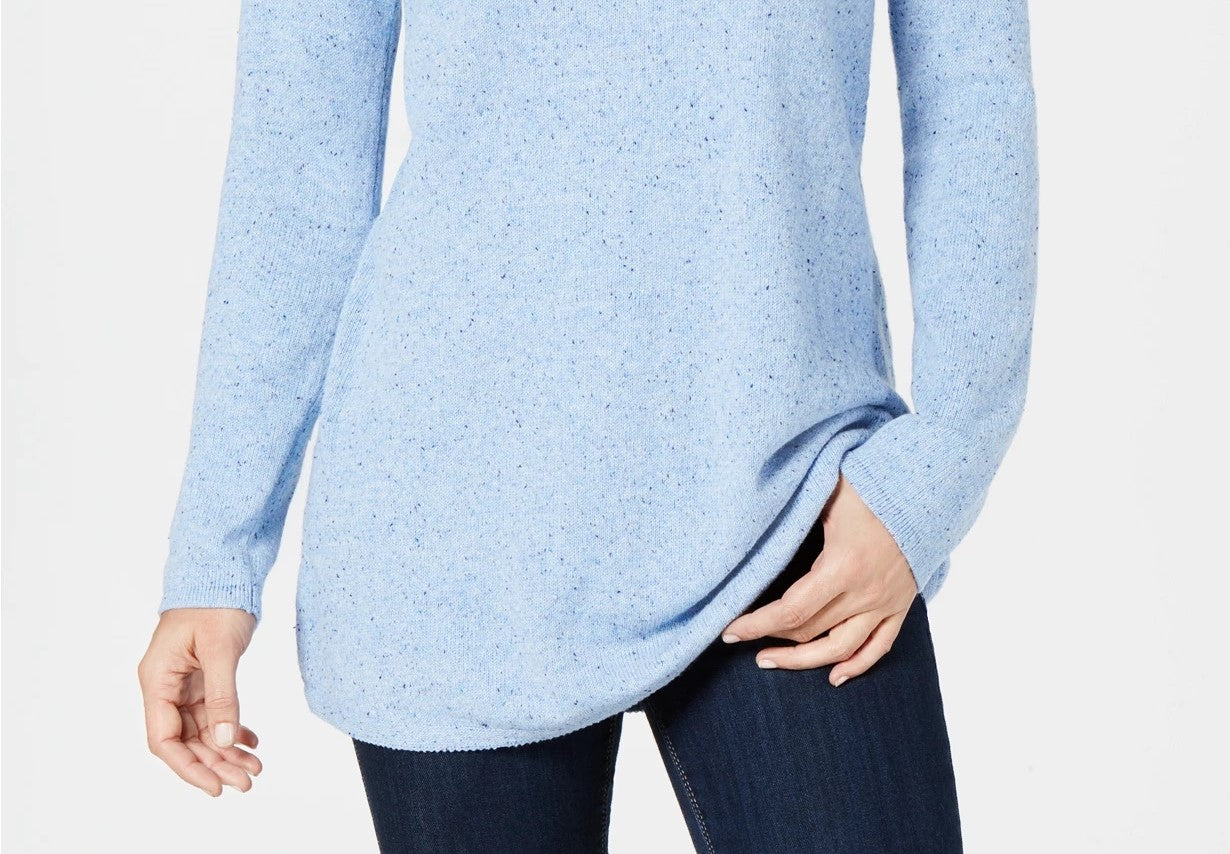 Karen Scott Women's Textured Tunic Sweater Blue Size Small