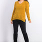 Karen Scott Women's V Neck Chenille Sweater Gold Size X-Large