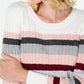 Karen Scott Women's Holly Striped Cotton Cable Sweater Red Size X-Large