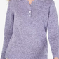 Karen Scott Women's Point Collar Sweater Blue Size Petite Medium