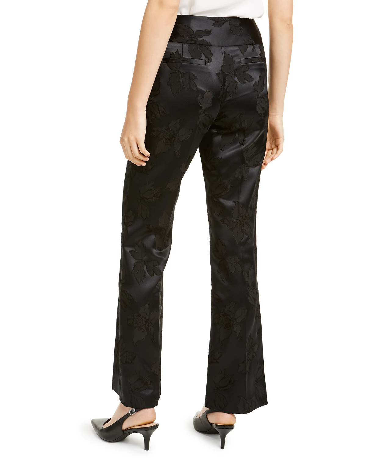 Alfani Women's Tummy Control Jacquard Pants Black Size 10