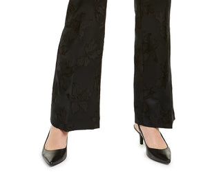 Alfani Women's Tummy-Control Jacquard Pants Black Size 6