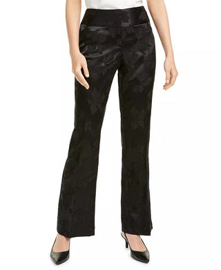 Alfani Women's Tummy-Control Jacquard Pants Black Size 8