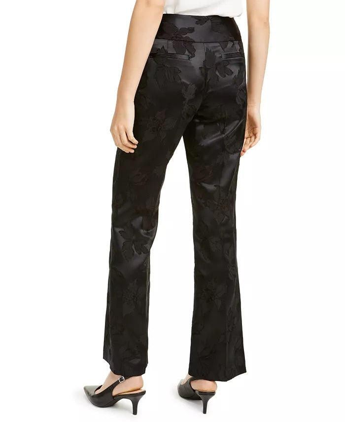 Alfani Women's Tummy-Control Jacquard Pants Black Size 8
