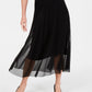 Alfani Women's Petite Mesh Midi Skirt Black Size Medium