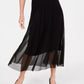 Alfani Women's Petite Mesh Midi Skirt Black Size Petite X-Large