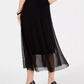 Alfani Women's Petite Mesh Midi Skirt Black Size Petite X-Large