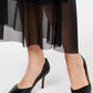 Alfani Women's Petite Mesh Midi Skirt Black Size Petite X-Large