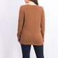 JM Collection Women's Button Cuff Crewneck Sweater Brown Size X-Large