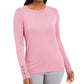 JM Women's Collection Button-Cuff Crewneck Sweater Med Pink Size XX Large