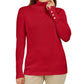 JM Collection Women's Stud Sleeve Pullover Turtleneck Sweater Red Size Large